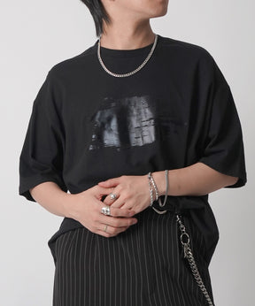 25SS アブストラクトグラフィック箔プリント 半袖Tシャツ