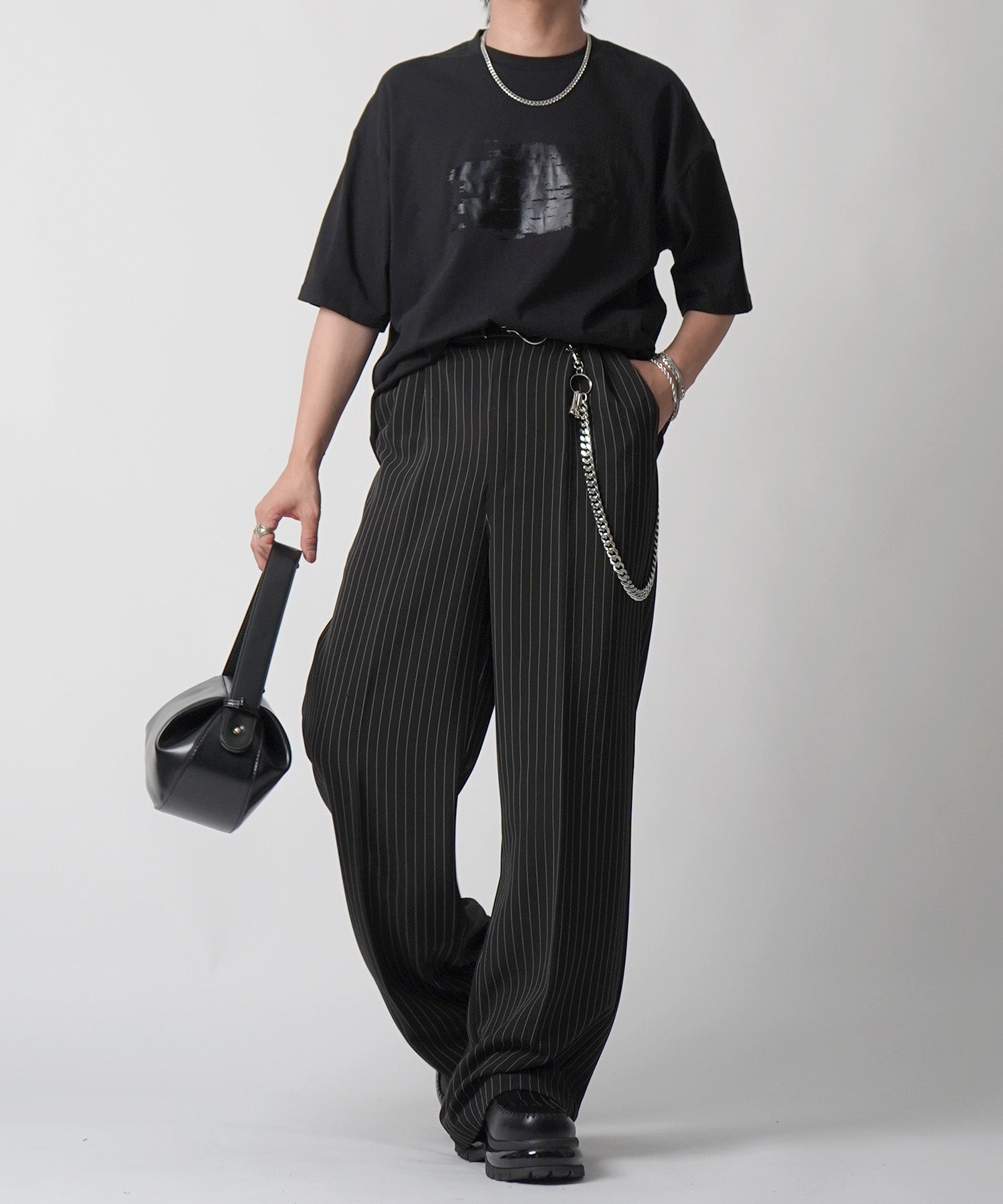 25SS アブストラクトグラフィック箔プリント 半袖Tシャツ