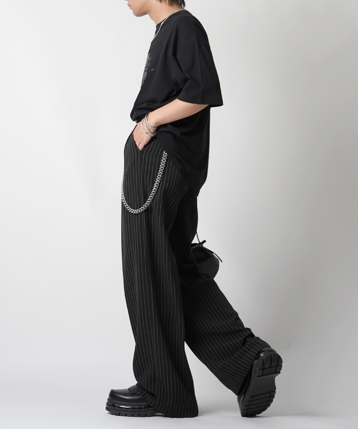 25SS アブストラクトグラフィック箔プリント 半袖Tシャツ