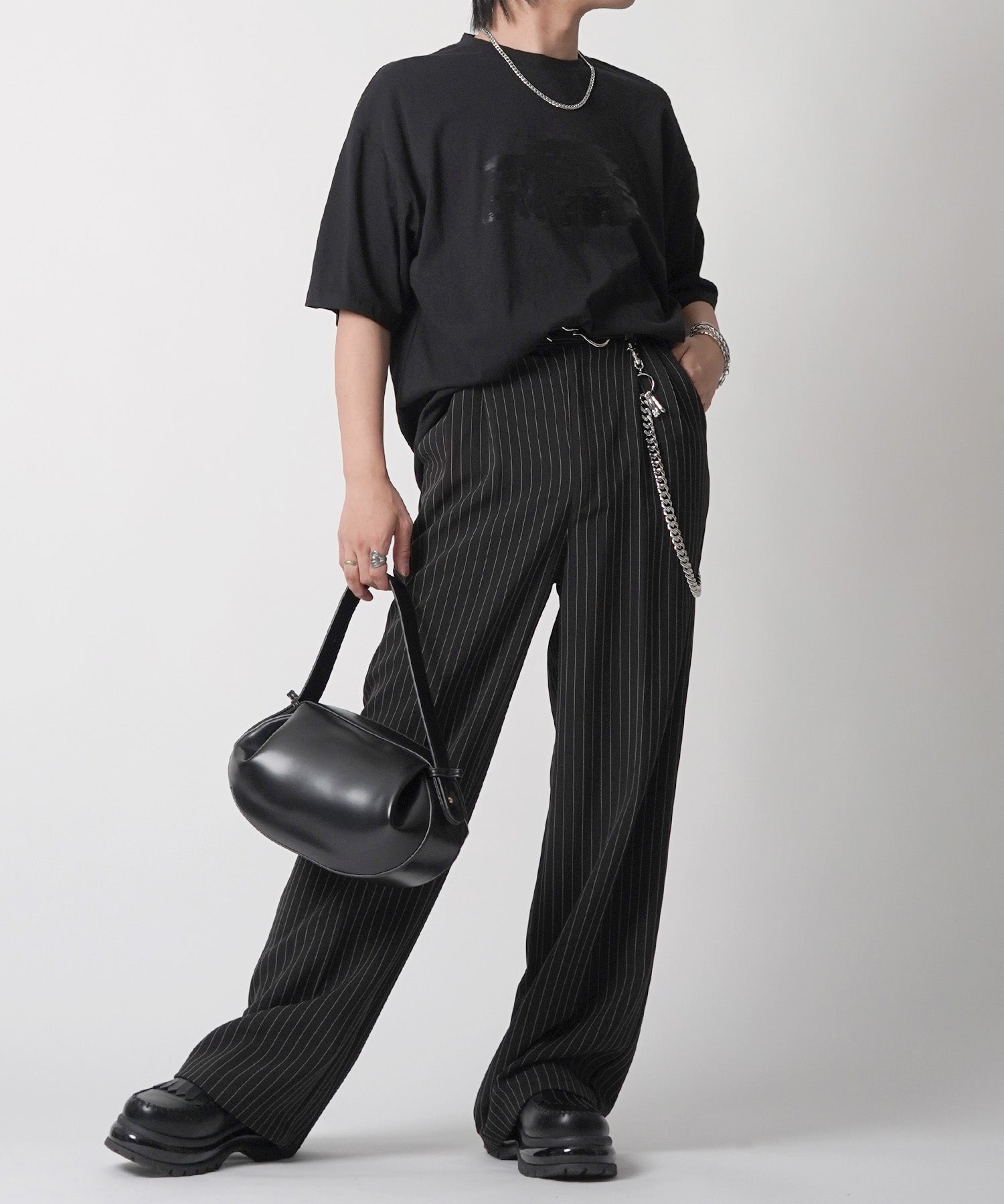 25SS アブストラクトグラフィック箔プリント 半袖Tシャツ