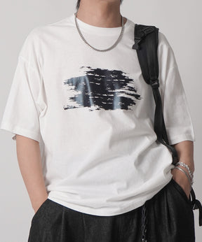 25SS アブストラクトグラフィック箔プリント 半袖Tシャツ