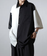 25SS ドレープとろみ クレリック ビッグシルエット半袖シャツ