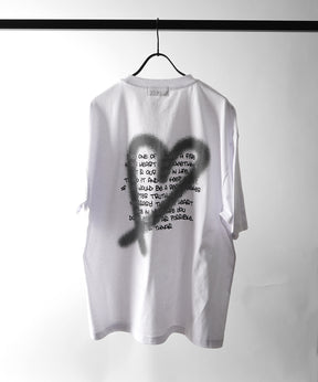 25SS スプレーハート ビッグシルエット バックプリント 半袖Tシャツ ワンポイント