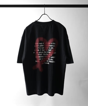 25SS スプレーハート ビッグシルエット バックプリント 半袖Tシャツ ワンポイント