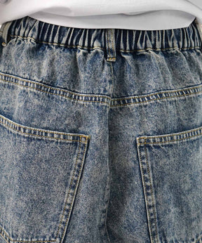 25SS【96thes】サイドカットオフ ワイドルーズデニムパンツ