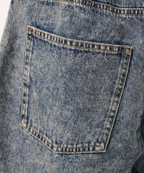 25SS【96thes】サイドカットオフ ワイドルーズデニムパンツ