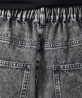 25SS【96thes】サイドカットオフ ワイドルーズデニムパンツ