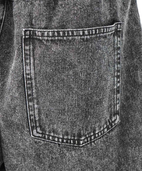 25SS【96thes】サイドカットオフ ワイドルーズデニムパンツ