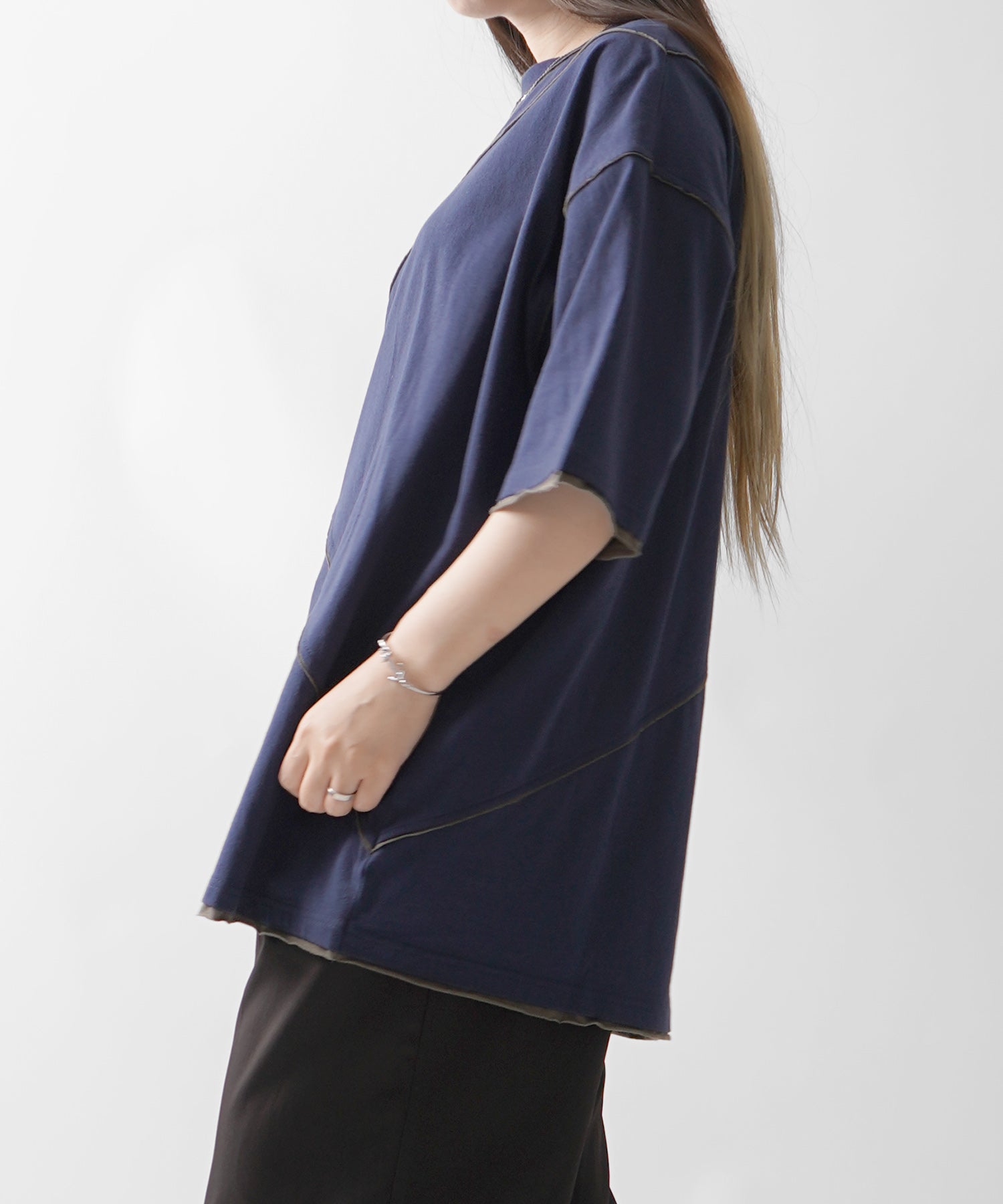 25SS カットオフ switching Tee 切替半袖Tシャツ