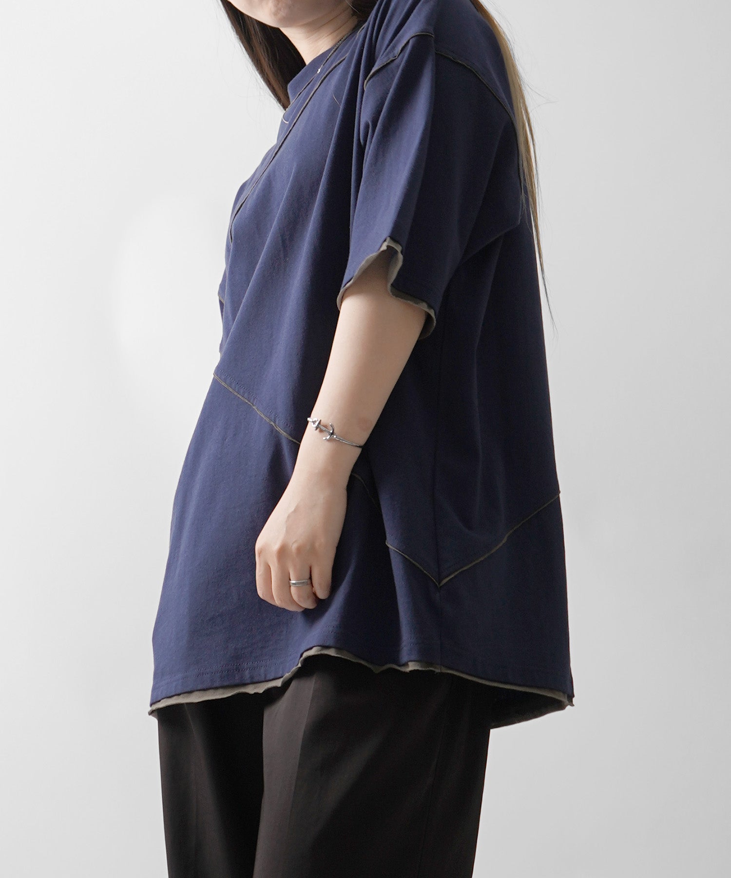 25SS カットオフ switching Tee 切替半袖Tシャツ