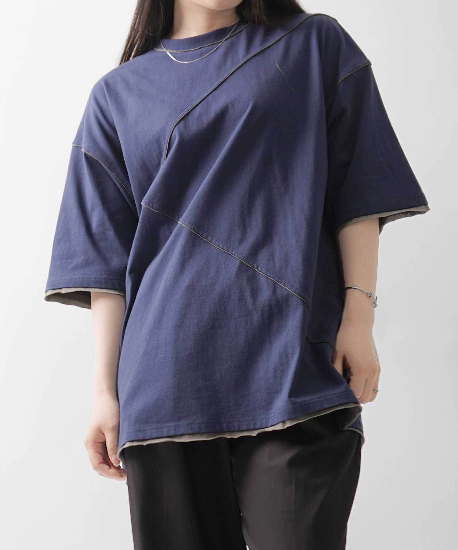 25SS カットオフ switching Tee 切替半袖Tシャツ