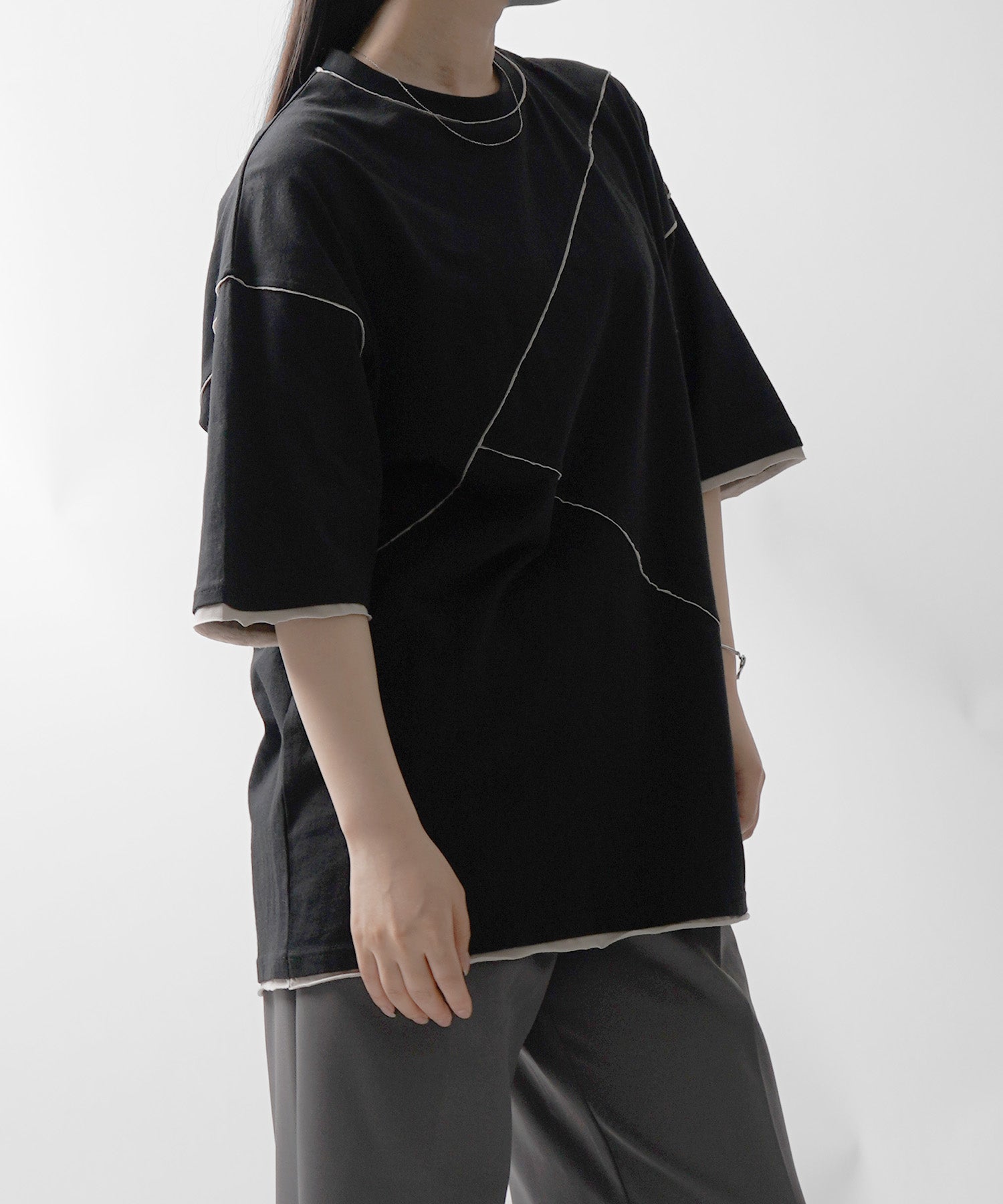 25SS カットオフ switching Tee 切替半袖Tシャツ