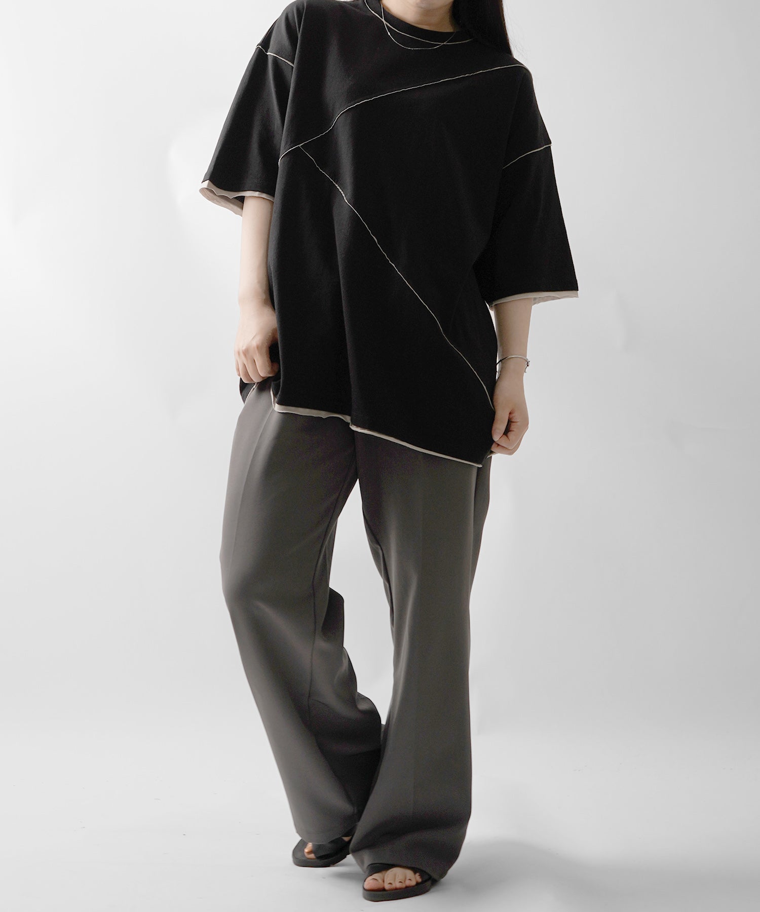 25SS カットオフ switching Tee 切替半袖Tシャツ