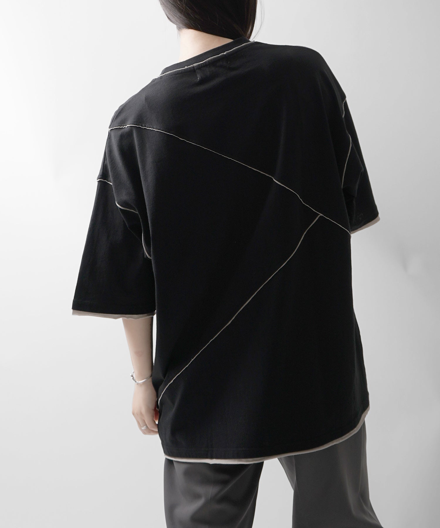 25SS カットオフ switching Tee 切替半袖Tシャツ