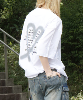 25SS スプレーハート ビッグシルエット バックプリント 半袖Tシャツ ワンポイント