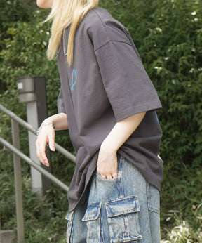 25SS スプレーハート ビッグシルエット バックプリント 半袖Tシャツ ワンポイント