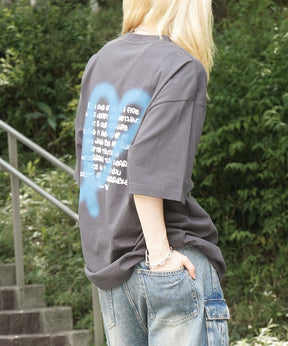 25SS スプレーハート ビッグシルエット バックプリント 半袖Tシャツ ワンポイント