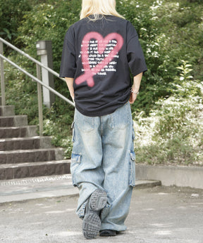 25SS スプレーハート ビッグシルエット バックプリント 半袖Tシャツ ワンポイント
