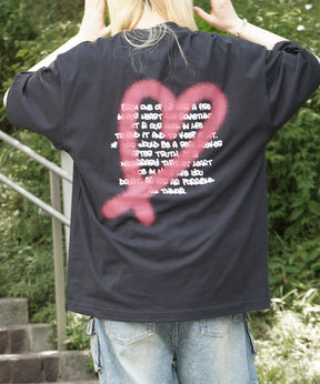 25SS スプレーハート ビッグシルエット バックプリント 半袖Tシャツ ワンポイント