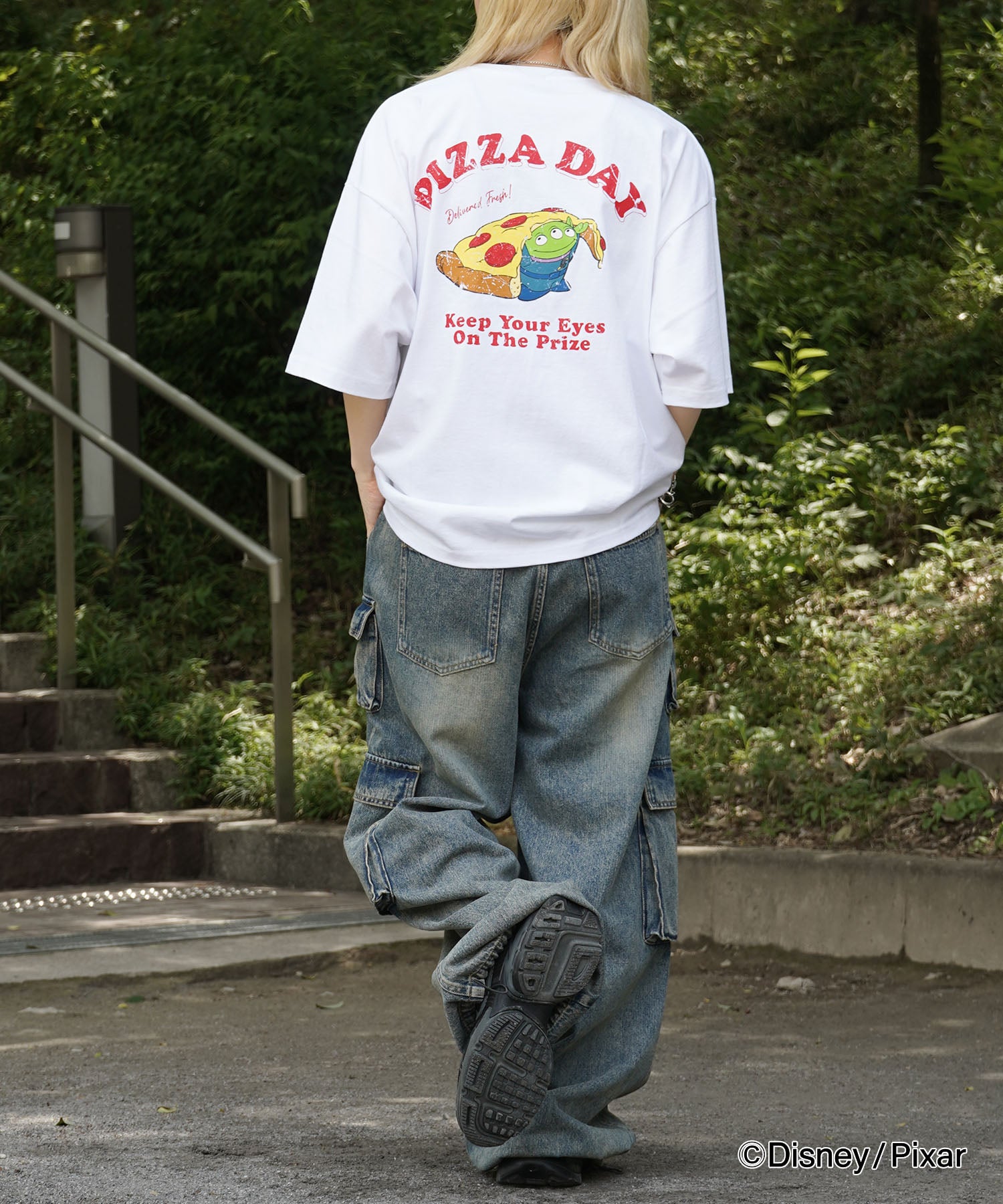 25SS【Disney Pixar / ディズニーピクサー】トイ・ストーリー ビッグシルエット半袖プリントTシャツ カットソー メンズ レディース