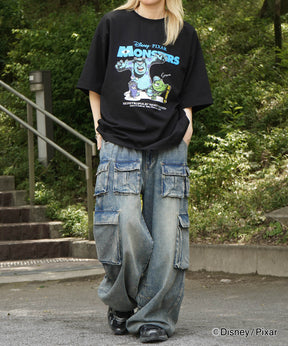 25SS【Disney Pixar / ディズニーピクサー】モンスターズ・インク ビッグシルエット半袖プリントTシャツ
