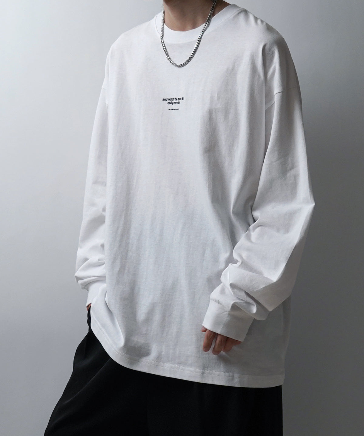 ボックス刺繍 / プリントロゴ ビッグシルエット ロンT カットソー ユニセックス