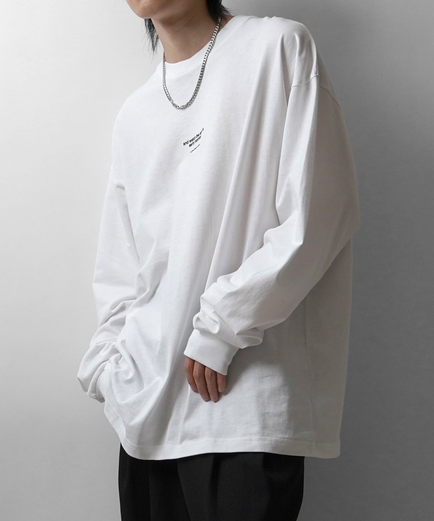 ボックス刺繍 / プリントロゴ ビッグシルエット ロンT カットソー ユニセックス