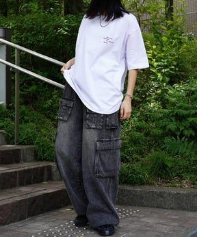 25SS ビッグシルエット プレーティング グラフィック プリント 半袖Tシャツ