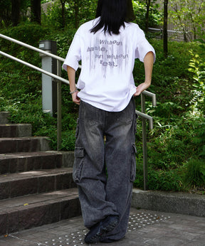 25SS ビッグシルエット プレーティング グラフィック プリント 半袖Tシャツ