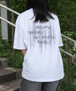 25SS ビッグシルエット プレーティング グラフィック プリント 半袖Tシャツ