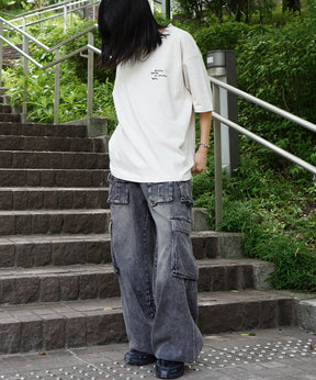25SS ビッグシルエット プレーティング グラフィック プリント 半袖Tシャツ