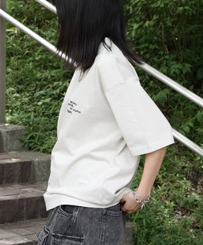 25SS ビッグシルエット プレーティング グラフィック プリント 半袖Tシャツ