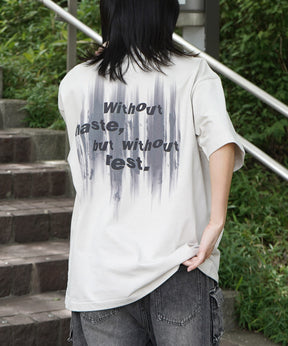 25SS ビッグシルエット プレーティング グラフィック プリント 半袖Tシャツ