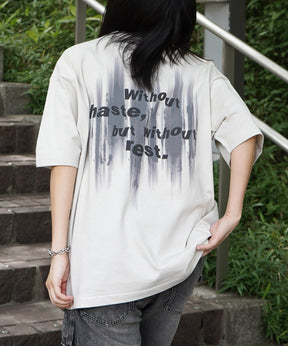 25SS ビッグシルエット プレーティング グラフィック プリント 半袖Tシャツ