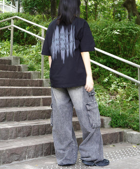 25SS ビッグシルエット プレーティング グラフィック プリント 半袖Tシャツ