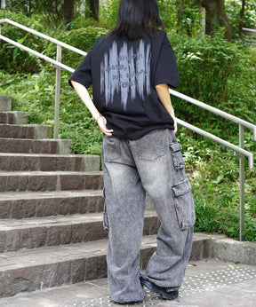25SS ビッグシルエット プレーティング グラフィック プリント 半袖Tシャツ