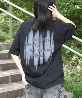 25SS ビッグシルエット プレーティング グラフィック プリント 半袖Tシャツ