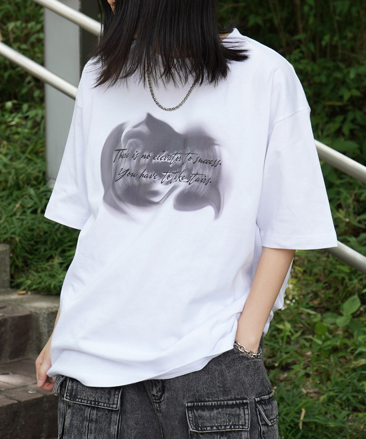 25SS ビッグシルエット プレーティング 半袖Tシャツ グラフィック プリント