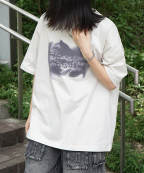 25SS ビッグシルエット プレーティング 半袖Tシャツ グラフィック プリント