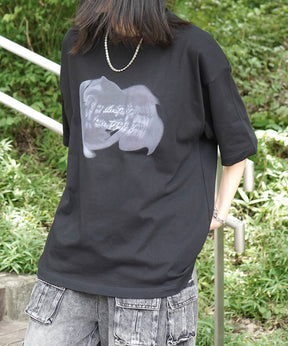 25SS ビッグシルエット プレーティング 半袖Tシャツ グラフィック プリント