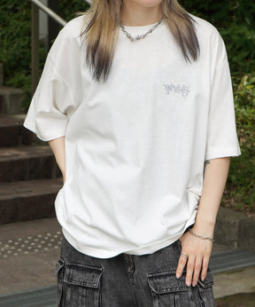 25SS クラウン ボックスシルエット グランジ風 レトロモチーフ バックプリント 半袖Tシャツ