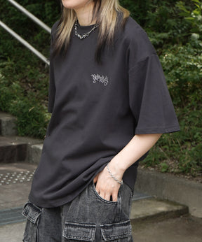 25SS クラウン ボックスシルエット グランジ風 レトロモチーフ バックプリント 半袖Tシャツ