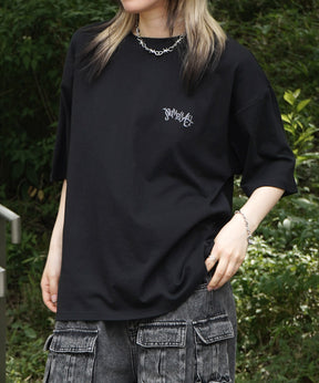 25SS クラウン ボックスシルエット グランジ風 レトロモチーフ バックプリント 半袖Tシャツ