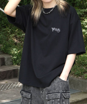 25SS クラウン ボックスシルエット グランジ風 レトロモチーフ バックプリント 半袖Tシャツ