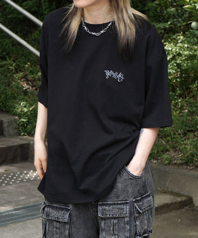 25SS クラウン ボックスシルエット グランジ風 レトロモチーフ バックプリント 半袖Tシャツ