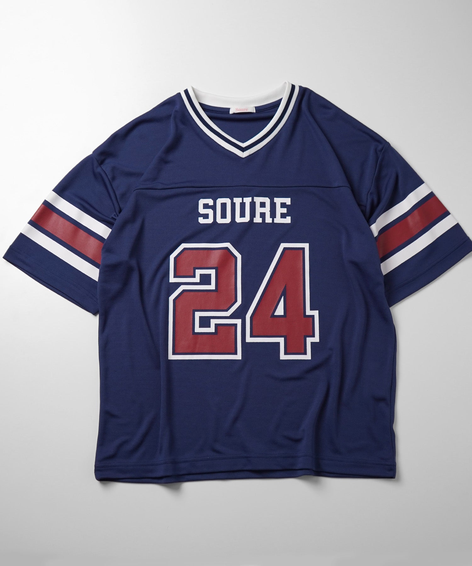 25SS 【Soure】 ビッグシルエット フロントナンバリングプリント 半袖フットボールTシャツ