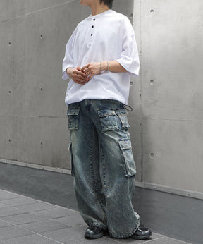 25SS ヘンリーネック ドローコード 半袖Tシャツ