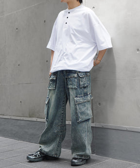 25SS ヘンリーネック ドローコード 半袖Tシャツ