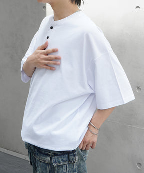 25SS ヘンリーネック ドローコード 半袖Tシャツ