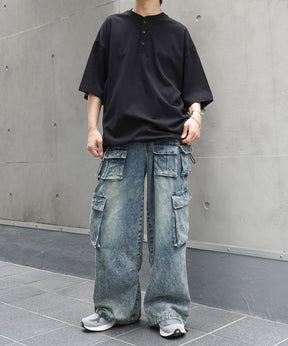 25SS ヘンリーネック ドローコード 半袖Tシャツ